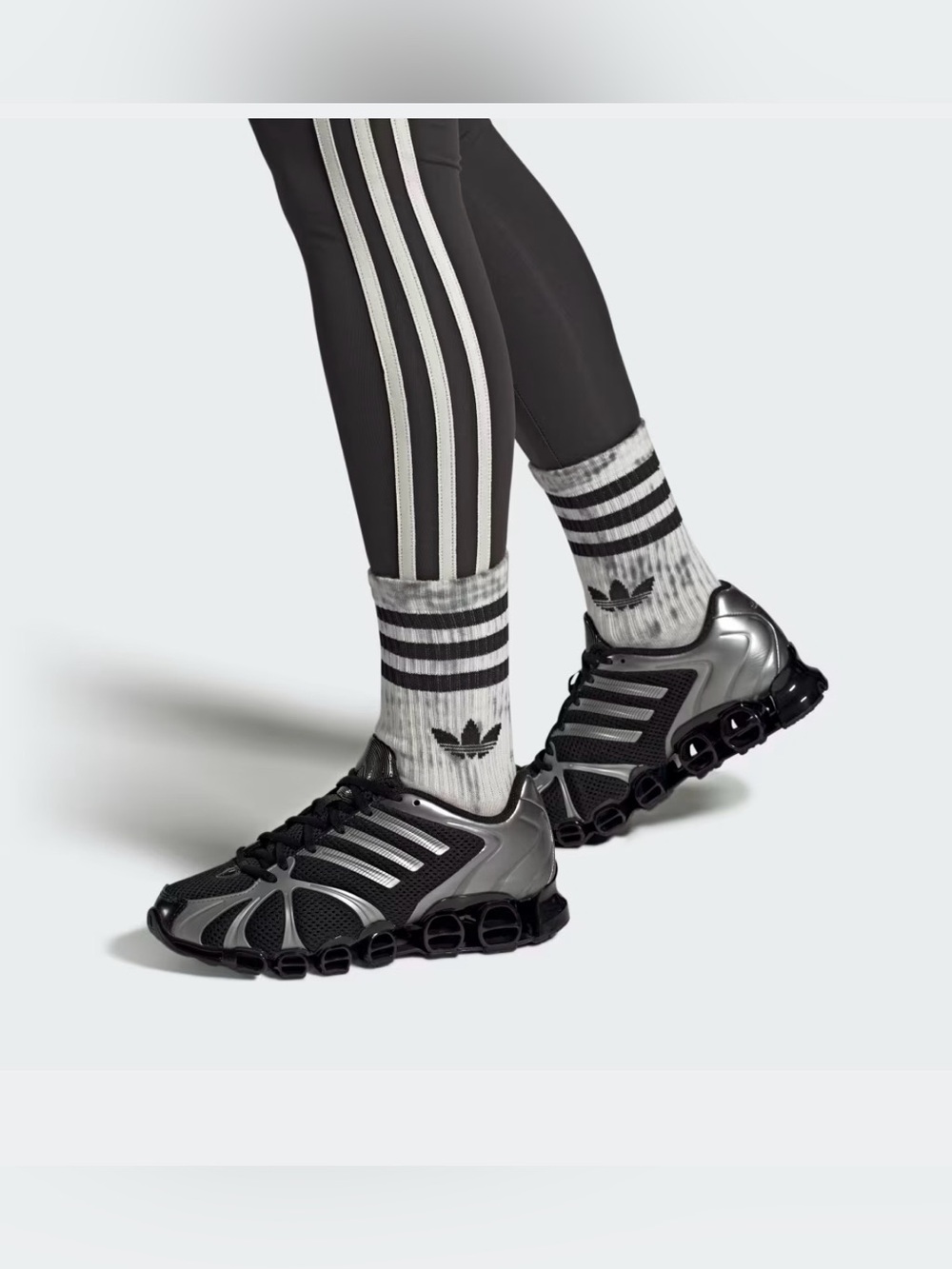 Adidas Originals Mega Ghostride Y2K Metallic Black Sneakers Women 8.5 BNIB